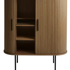Beperkt Aanbod Kast Donker Eikenhout - Incl Glazenrek - 118cm - Nola