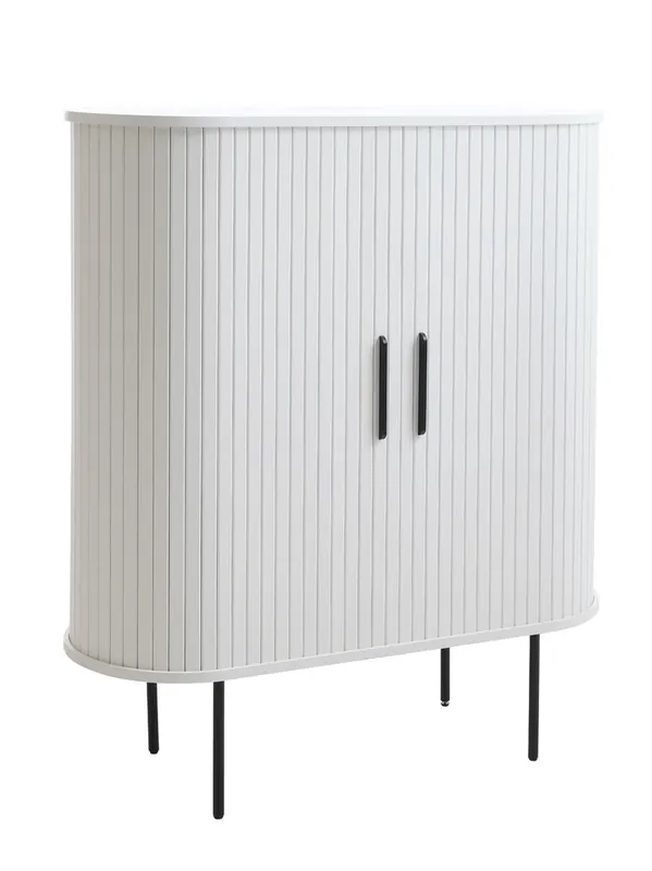 Kast Metaal Eikenhout Wit - 100x40x118cm - Nola Geld-Terug-Garantie
