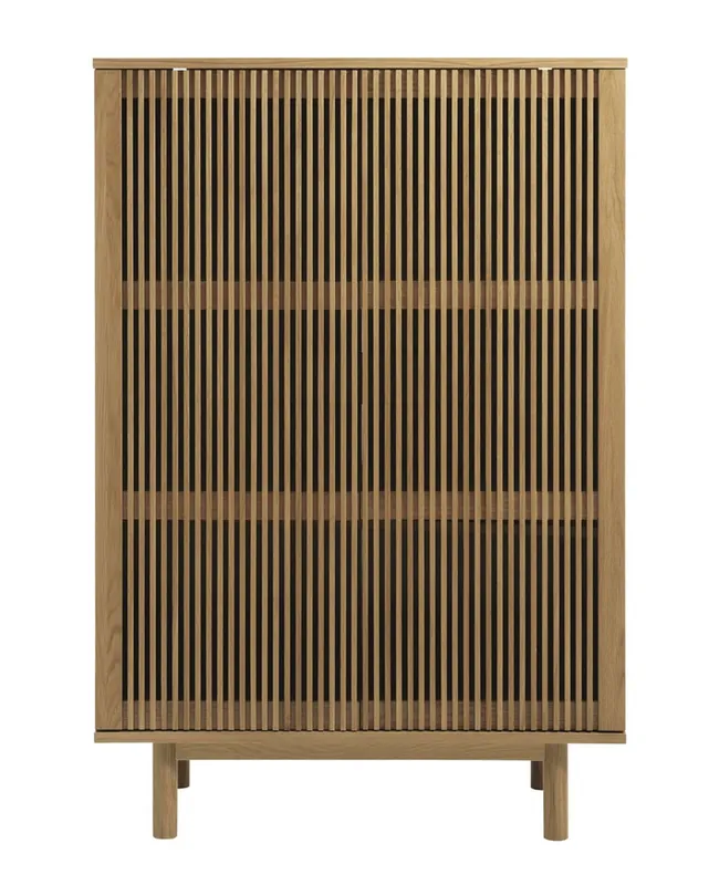Wandkast Naturel Eikenhout - 2-Deuren - 95x45x140cm - Tiber Veilige Betaling