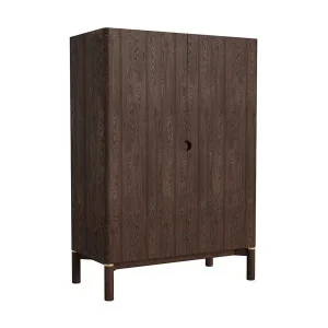Wandkast Donkerbruin Eikenhout - 90x46x130cm - Arun Lage Prijs