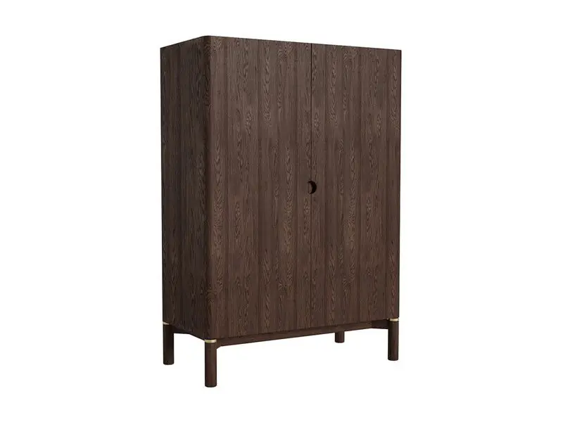 Wandkast Donkerbruin Eikenhout - 90x46x130cm - Arun Lage Prijs