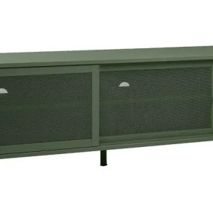 Gereduceerde Prijs Tv-Meubel Metaal Groen - Schuifdeuren - 6-Vakken - 45x160x55cm - Veep