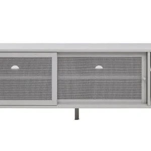 Tv-Meubel Metaal Greige - Schuifdeuren - 6-Vakken - 45x160x55cm - Veep Fabrieksprijs