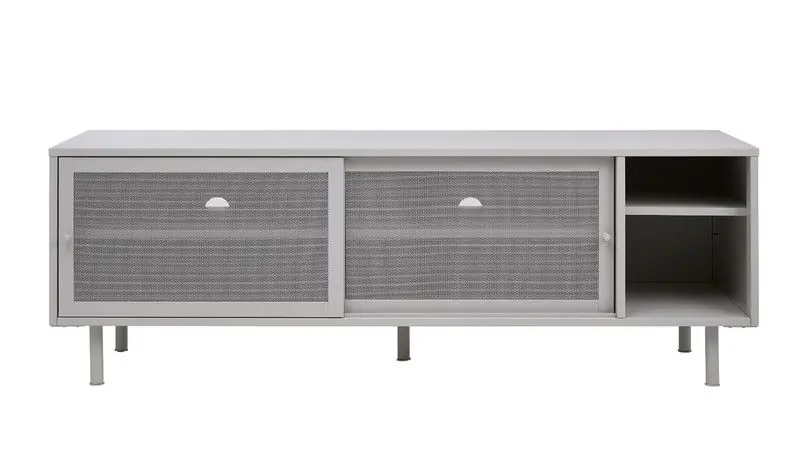 Tv-Meubel Metaal Greige - Schuifdeuren - 6-Vakken - 45x160x55cm - Veep Fabrieksprijs
