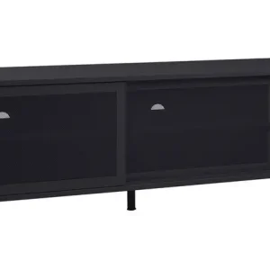 Tv-Meubel Metaal Zwart - Schuifdeuren - 6-Vakken - 45x160x55cm - Veep Professioneel