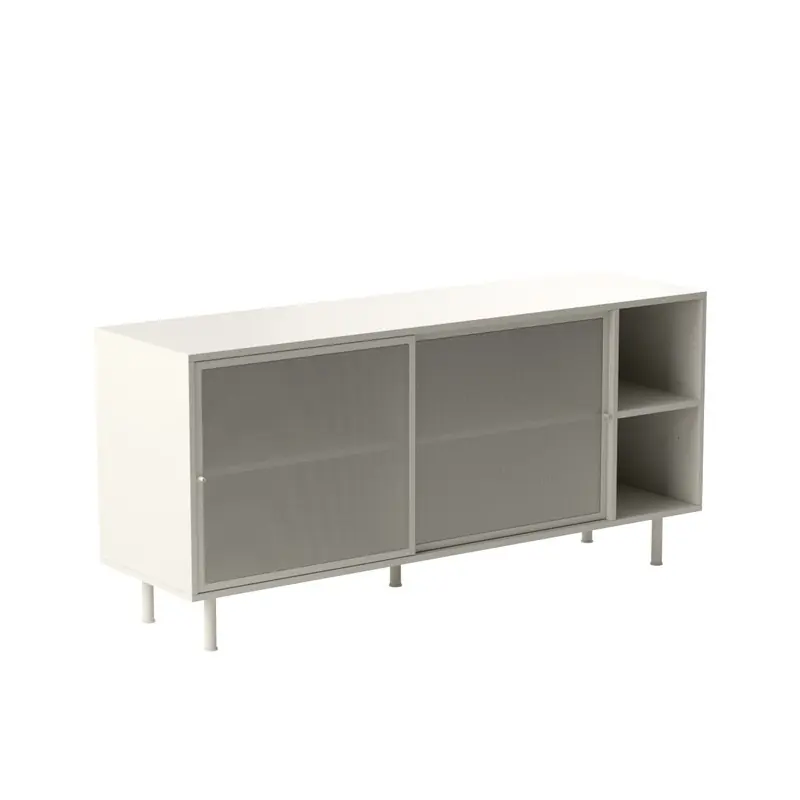 Origineel Dressoir Metaal Greige - Schuifdeuren - 45x160x75cm - Veep