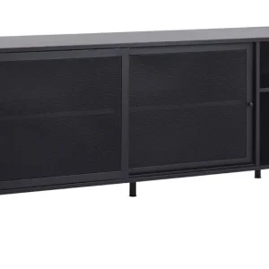 Nieuw Model Dressoir Metaal Zwart - Schuifdeuren - 45x160x75cm - Veep