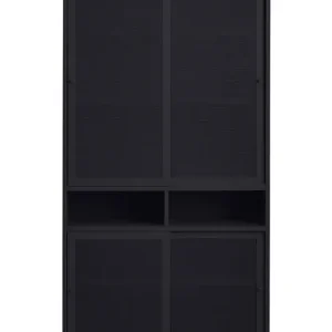 Nieuwe Collectie Wandkast Metaal Zwart - Schuifdeuren - 2-Deuren - 90x40x180cm - Veep