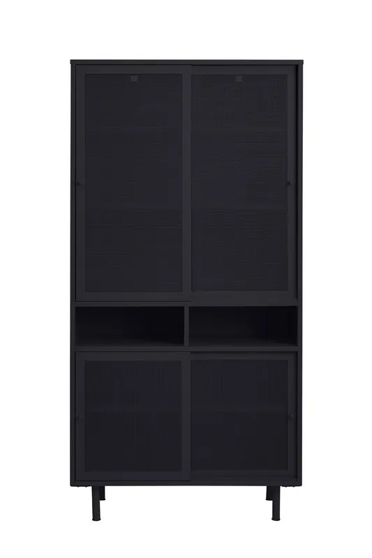 Nieuwe Collectie Wandkast Metaal Zwart - Schuifdeuren - 2-Deuren - 90x40x180cm - Veep