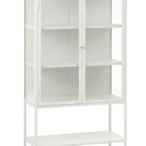 Vitrinekast Carmel Hoog Greige Metaal 160cm - Giga Living Koopje