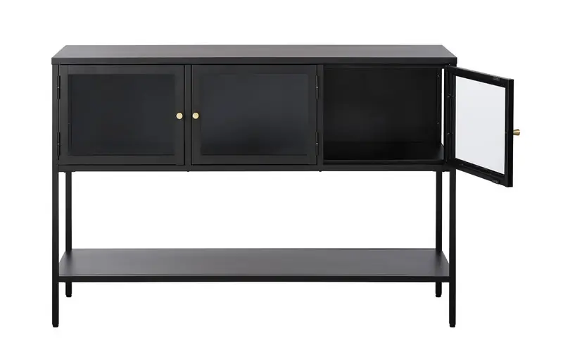 Dressoir Zwart Metaal - 3-Vakken - 131,8x40x88cm - Carmel In De Mode