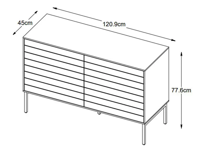 Laatste Kans Dressoir Modica Smoked Eiken 120cm - Giga Living