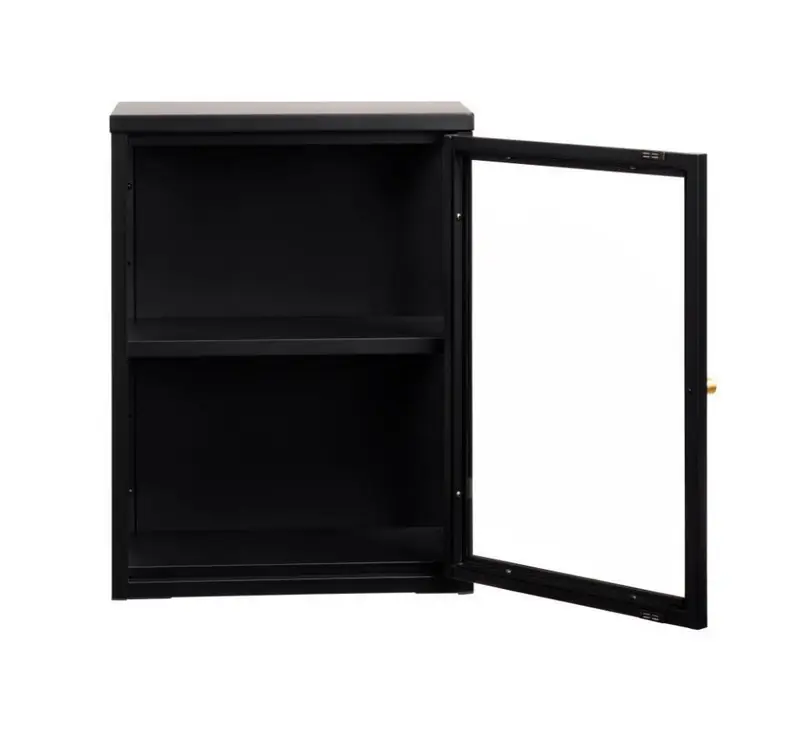 Wandkast Zwart - Metaal - 45x25x60cm - Kast Carmel Tijdelijk Beschikbaar