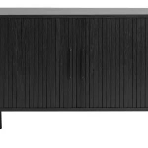 Geld-Terug-Garantie Dressoir Eikenhout Zwart - 45x140x76cm - Schuifdeuren - Kast Nola