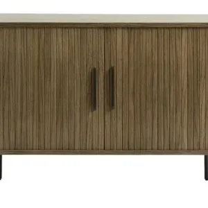 Dressoir Eikenhout Smoked - 45x140x76cm - Schuifdeuren - Kast Nola Uitverkoop