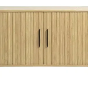 Trendy Dressoir Eikenhout Naturel - 45x140x76cm - Schuifdeuren - Nola