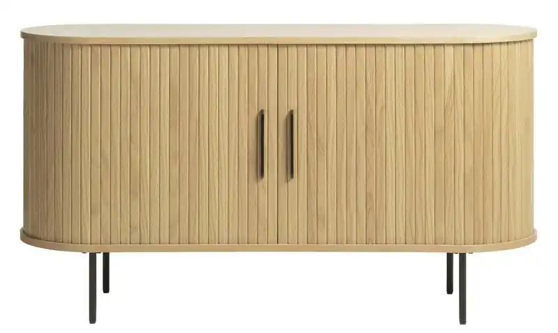 Trendy Dressoir Eikenhout Naturel - 45x140x76cm - Schuifdeuren - Nola