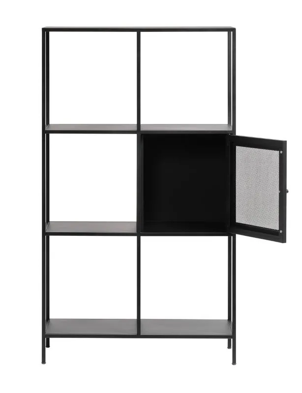 Boekenkast Zwart - 35x80x138cm - Metaal - Kast Malibu Geld-Terug-Garantie