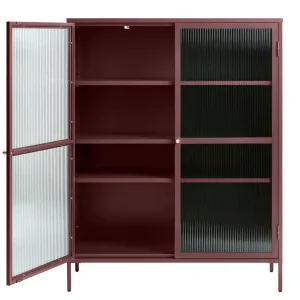 Koopje Vitrinekast Rood - 40x110,9x140cm - Metaal - Kast Bronco