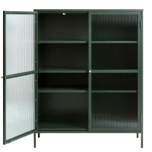 Vitrinekast Groen - 40x110,9x140cm - Metaal - Kast Bronco Gratis Verzending