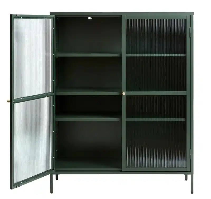 Vitrinekast Groen - 40x110,9x140cm - Metaal - Kast Bronco Gratis Verzending