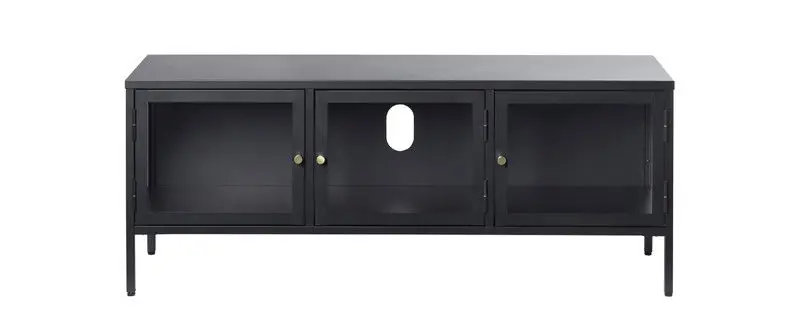 Dagaanbieding Tv Meubel Zwart - 40x132x52cm - Metaal - Meubel Carmel