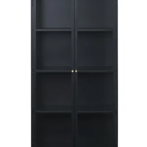 Vitrinekast Zwart - 40x90x190cm - Metaal - Kast Carmel Veilige Betaling