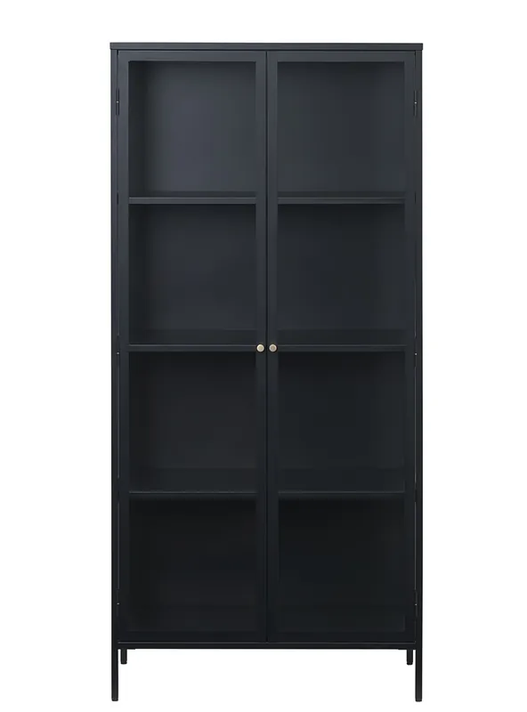 Vitrinekast Zwart - 40x90x190cm - Metaal - Kast Carmel Veilige Betaling
