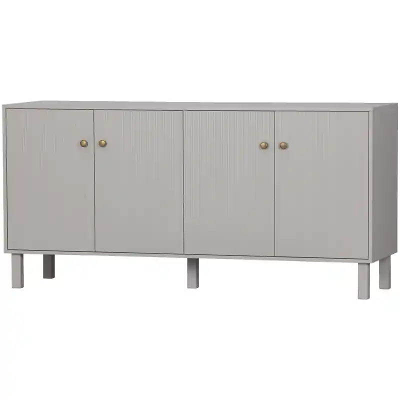 Modern WOOOD Madu Dressoir - Grenen - Wolkengrijs - 78x160x46