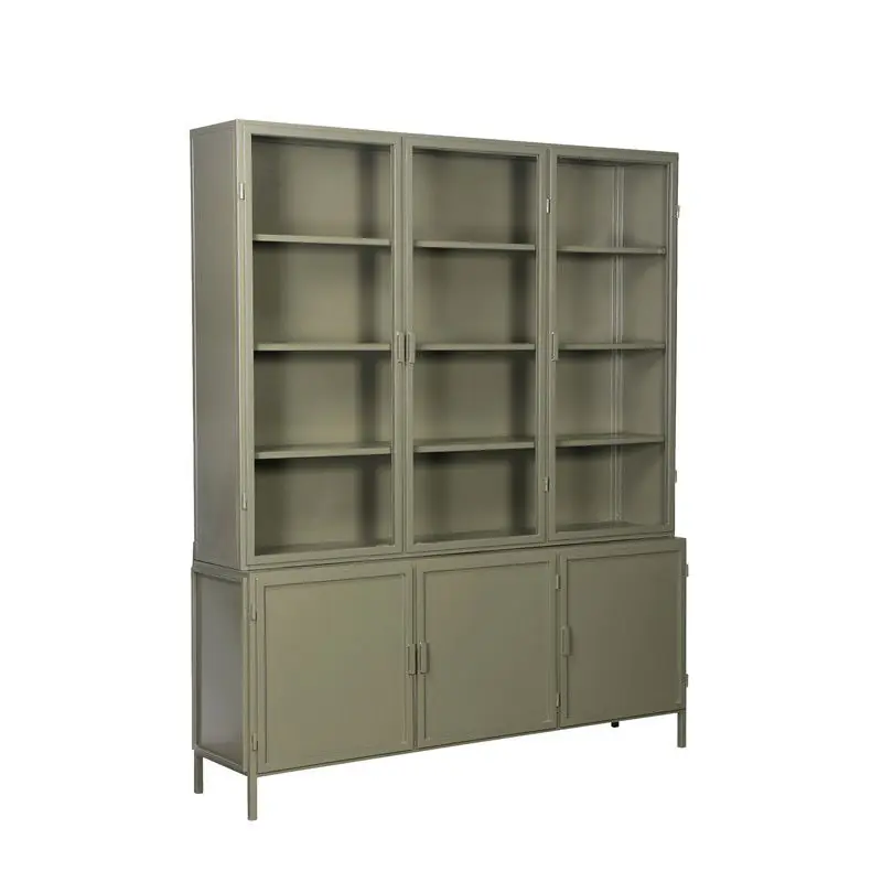 Premium Vitrinekast Garland Olive Green 6-deurs