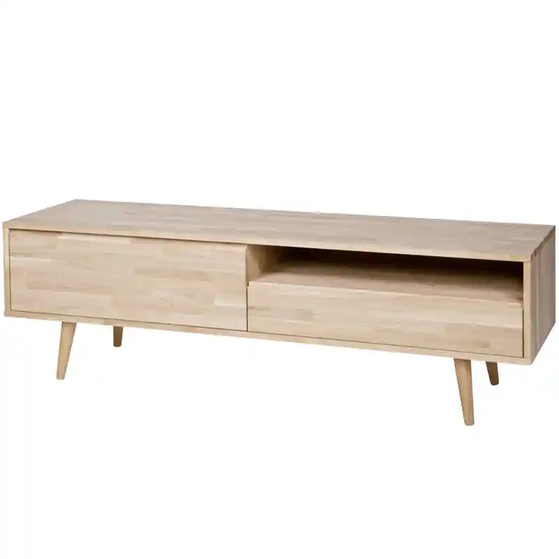 WOOOD Tygo TV-Meubel Met Retro Poten - Eiken - Onbehandeld - 47x150x44 Favoriet