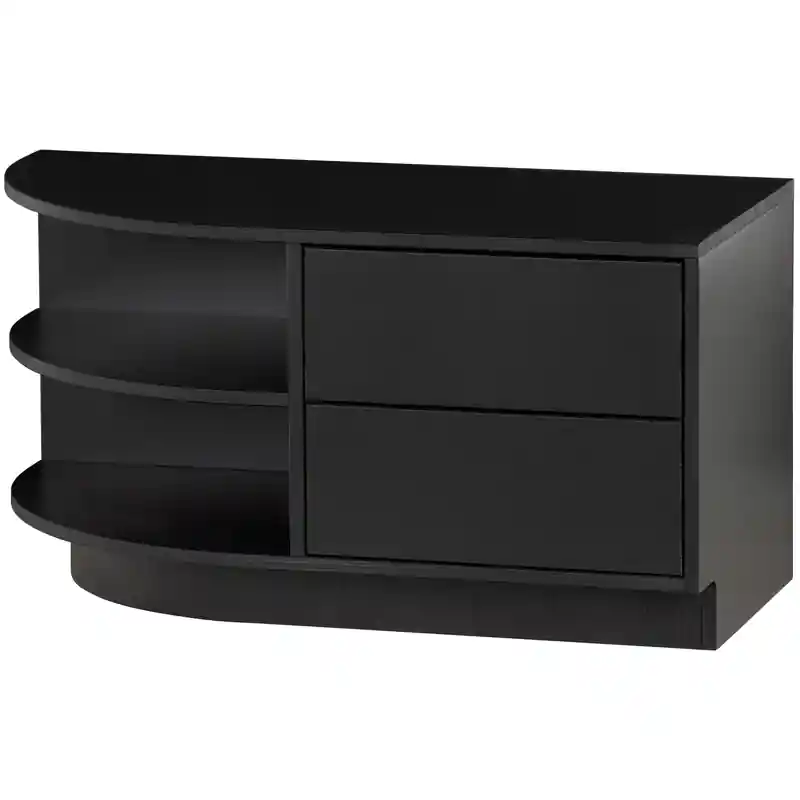 Nu Kopen WOOOD Finca TV Meubel Rond Links - Zwart - 40x78x40