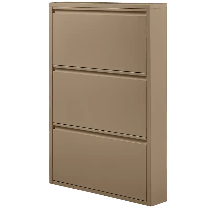 WOOOD Sabine 3-Vaks Schoenenkast - Metaal - Zand - 103x66x16 Weekendaanbieding
