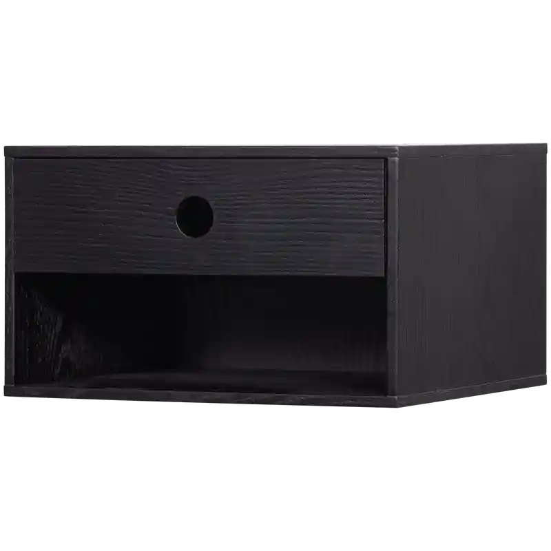Luxe WOOOD Nancy Hangend Nachtkastje  - MDF - Zwart - 20x34x30