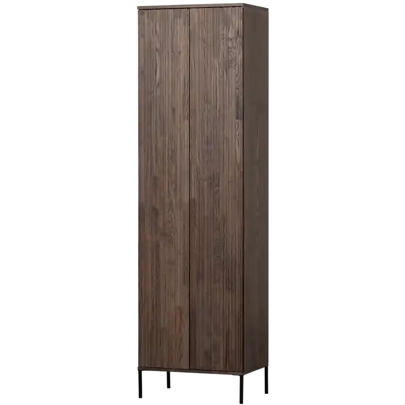 WOOOD New Gravure Hoge Kast - Essen - Espresso - 210x60x42 Laatste Kans