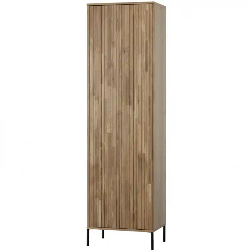 Uitverkoop WOOOD New Gravure Hoge Kast - Eiken - Naturel - 210x60x42