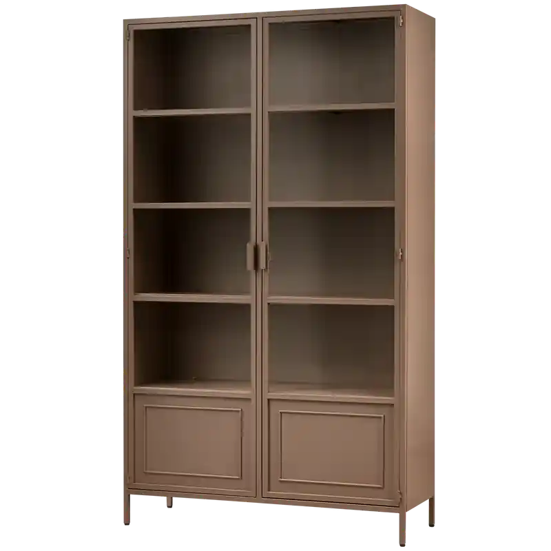 Lage Prijs WOOOD Ronja Vitrinekast - Metaal - Military Brown - 189x110x43