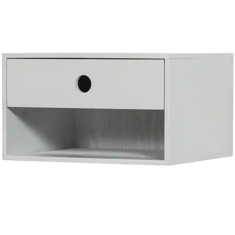 WOOOD Nancy Hangend Nachtkastje - MDF - Mist - 20x34x30 Actieprijs