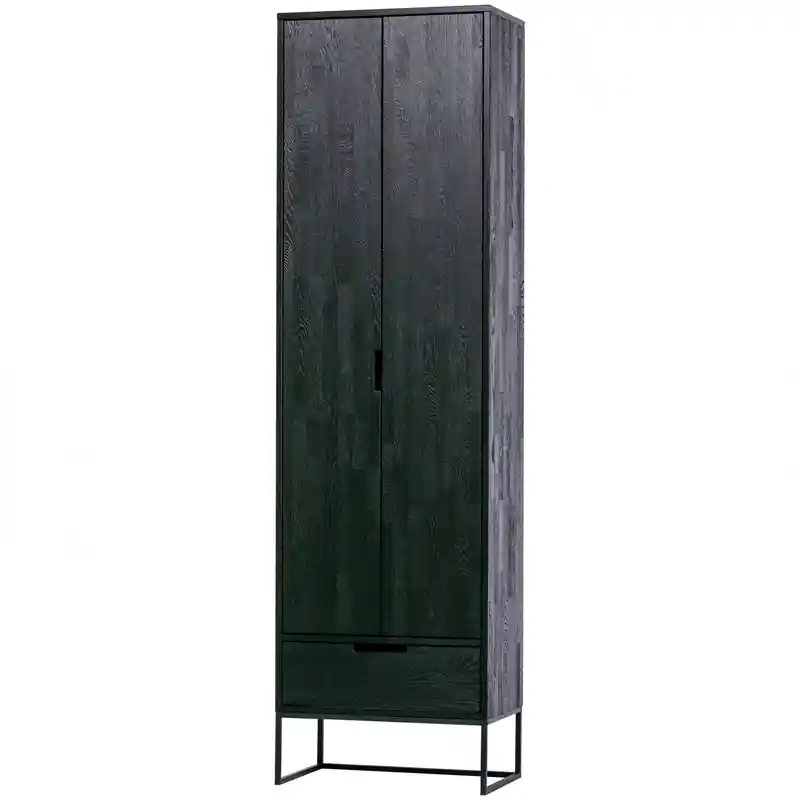 WOOOD Silas Hoge Kast - Essen - Blacknight - 210x60x36 Beperkt Aanbod
