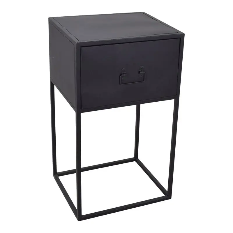 LOFT42 Djax Nachtkastje Hoog met Lade - Zwart - Metaal - 70x40x35 Origineel