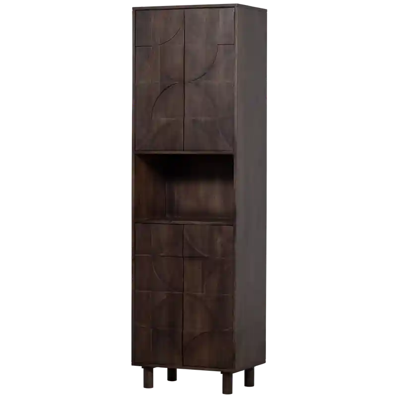 Rechtstreeks Van De Fabrikant WOOOD Draw 4-Deurs Opbergkast - Mangohout - Walnoot - 200x60x40
