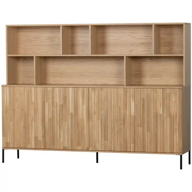 Koopje WOOOD New Gravure Wandkast - Eiken - Naturel - 150x200x44