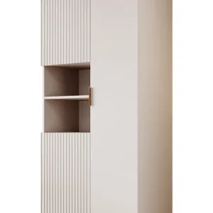 Meubella - Vitrinekast Nicola - Beige - 80 cm Meest Verkocht