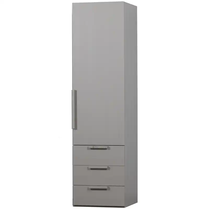 Must-Have WOOOD Rens Kledingkast 1-Deurs - Noten/Grijs - 210x55x58