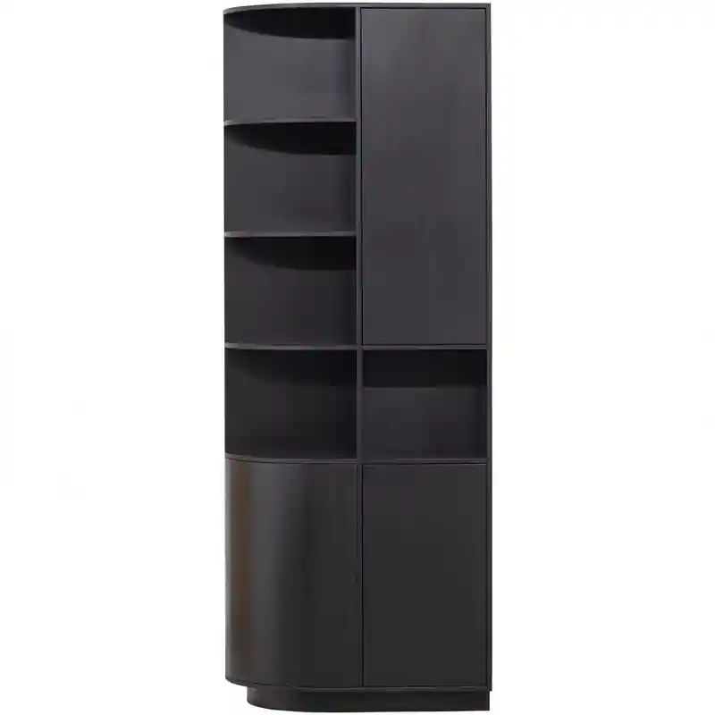 Dagaanbieding WOOOD Finca Opbergkast Rond Links - Zwart - 210x78x40