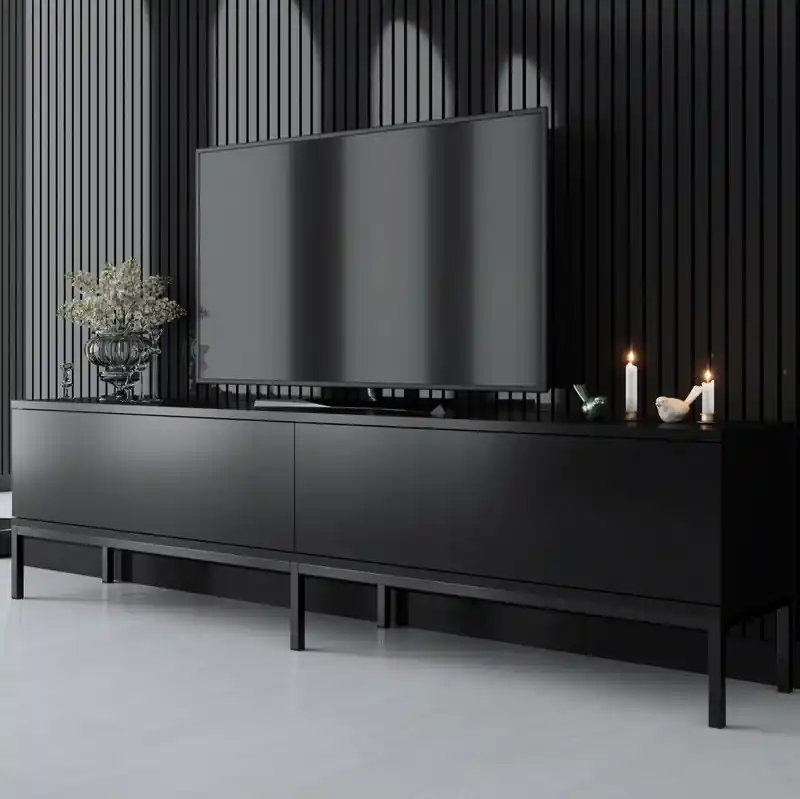 Geld-Terug-Garantie TV Meubel Lord Zwart Melamine 180x47x30 cm