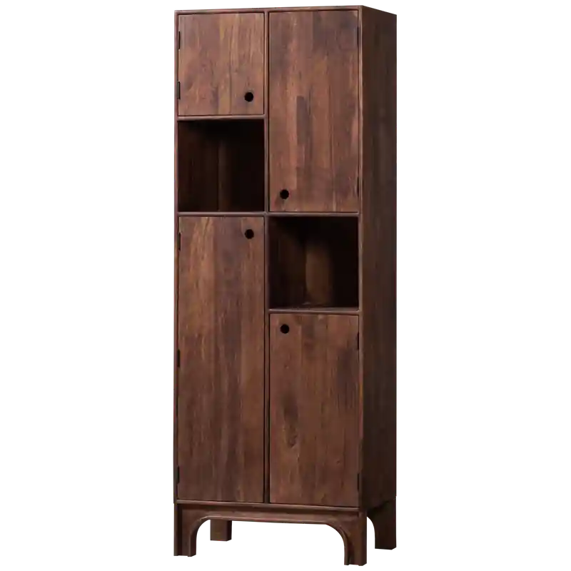 WOOOD opbergkast Staes - Mango Hout - Walnoot - 210x75x45 cm Gecertificeerd