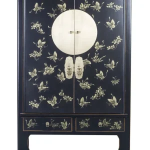 Topkwaliteit Fine Asianliving Chinese Bruidskast Onyx Zwart Handbeschilderd -