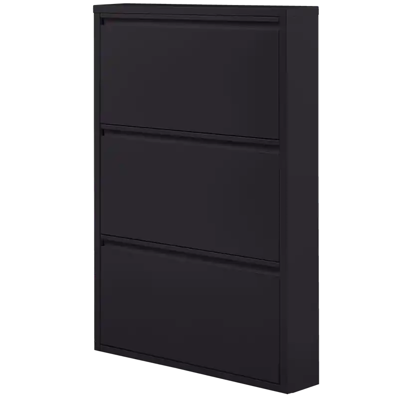 WOOOD Sabine 3-Vaks Schoenenkast - Metaal - Zwart - 103x66x16 Rechtstreeks Van De Fabrikant