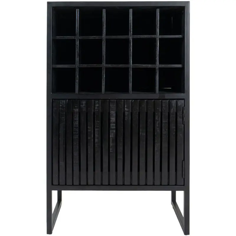 Wijnkast Loek 90 x 55 cm - Zwart Mangohout Bestel Nu
